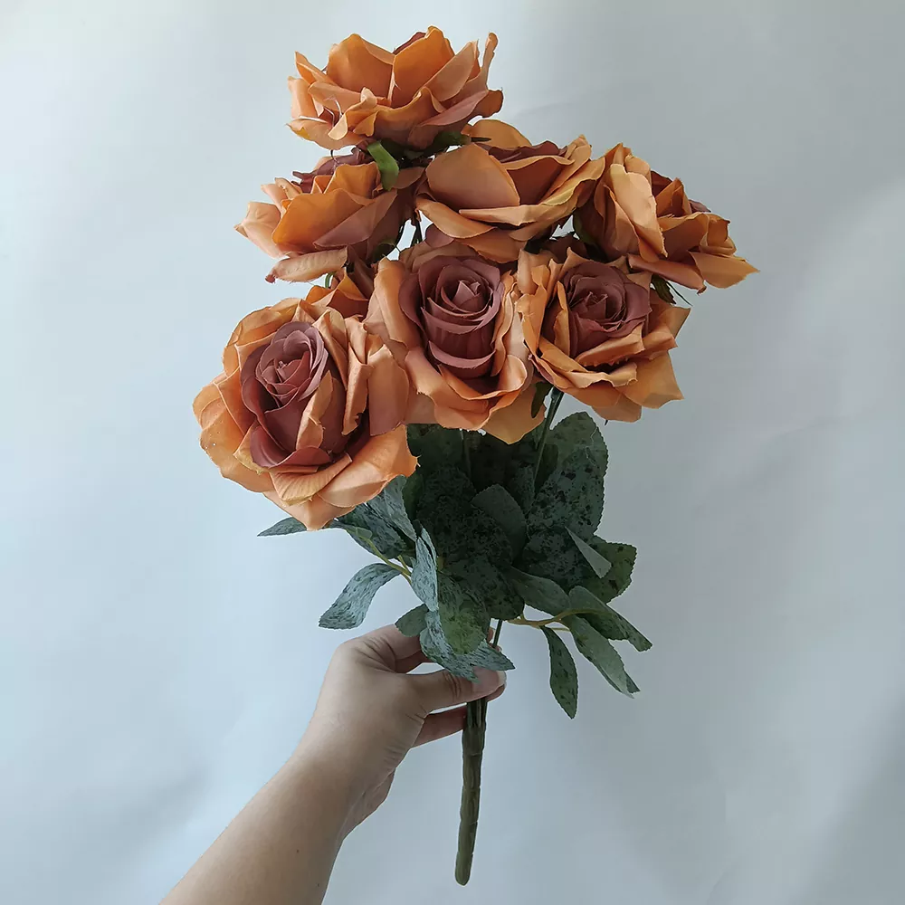 Buquê de rosa de seda de flor falsa