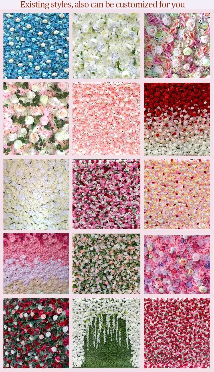 Large fabric backing flower wall backdrop for event decoration