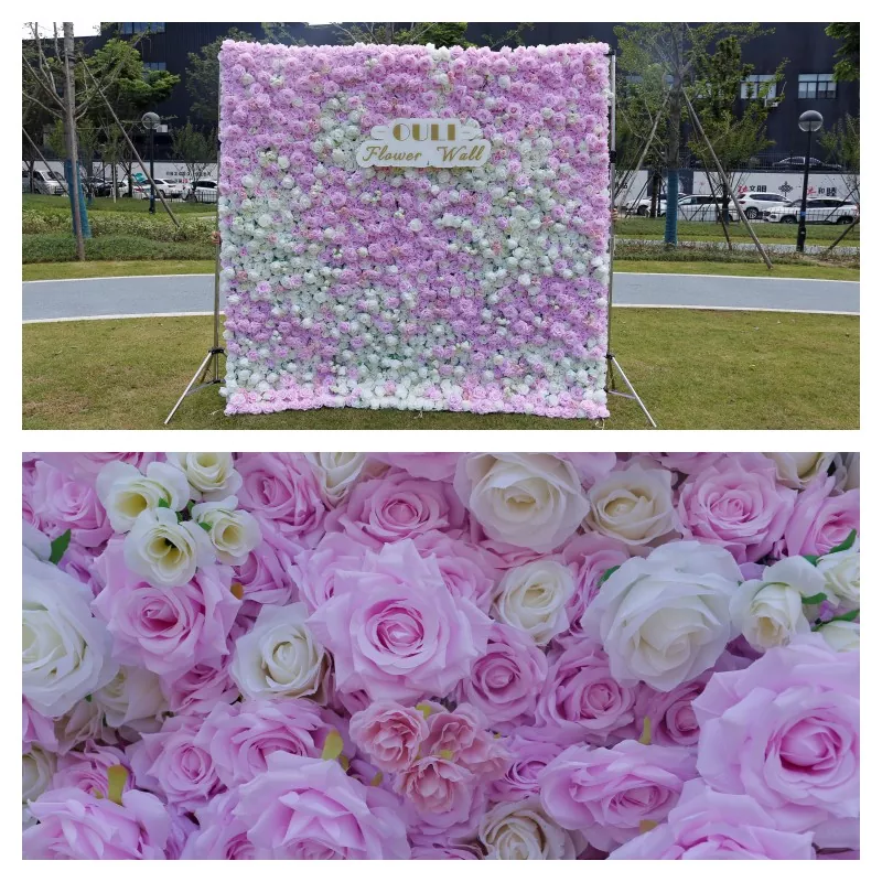 Fabric backing artificial flower wall, 1.2×2.4m size