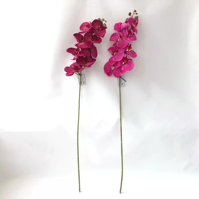 Flores de orquídeas artificiais de seda