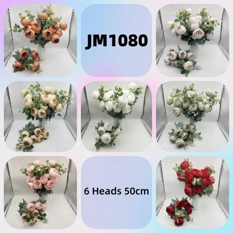 Flores de seda Buquê Peony Faux